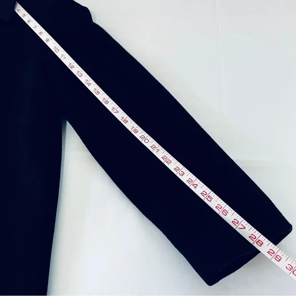 Vintage 1990s Calvin Klein 100% Merino Wool Single Breasted Walker Car Coat - 8 - Picture 9 of 15